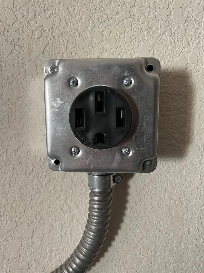 NEMA 14-50 outlet installed for Smart Home Electrical in Fishers